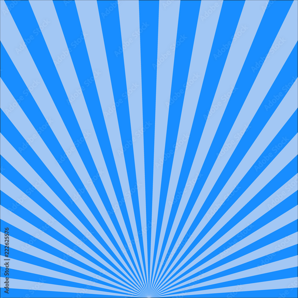 Blue abstract sun rays vector background