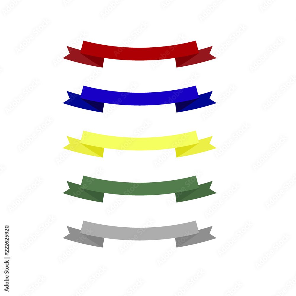 Set flat ribbons vector banners Set flat ribbons vector banners