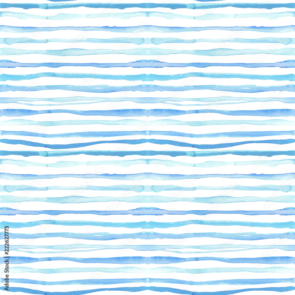 Fototapeta premium Watercolor stripes seamless pattern.