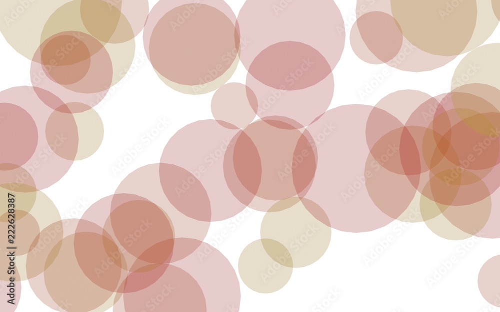 Multicolored translucent circles on a white background. Red tones. 3D illustration Multicolored translucent circles on a white background. Red tones. 3D illustration