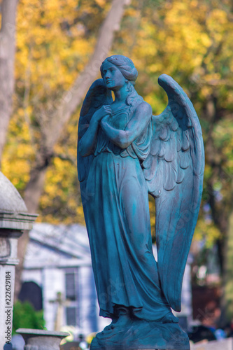 Big stone angel on a cemetery.