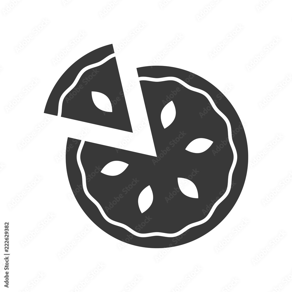 Fototapeta premium Pie or pizza, Merry Christmas icon set, solid design
