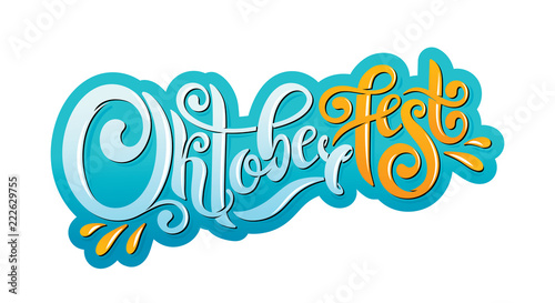 Oktoberfest handwritten lettering header. Oktoberfest typography title vector design