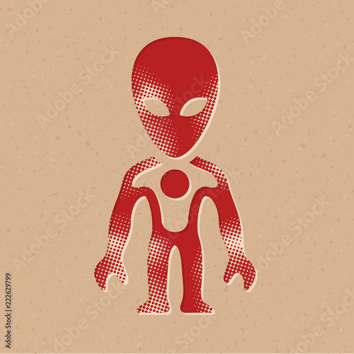 Halftone Icon - Alien