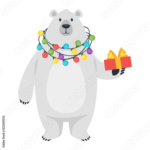 cartoon white polar bear