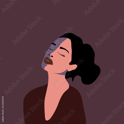 Portrait of a beautiful African America woman with attitude in vector format Wearing sunglasses