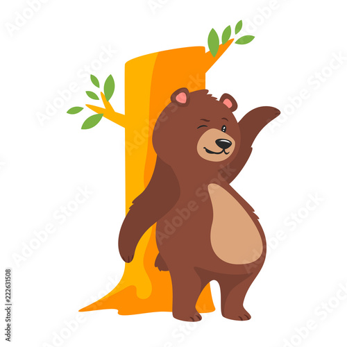 cartoon brown grizzly bear