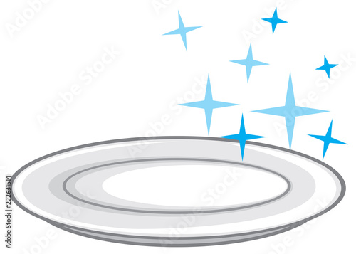 clean plate (dish) 