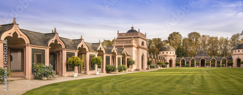 Canvas Print Prayer walk, Red Mosque, building in the garden of the Schwetzinger castle, Schwetzinger castle garden