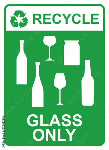 recycle vector sign - glass only