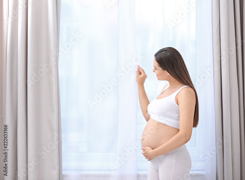 Young beautiful pregnant woman near window at home Free Download Young beautiful pregnant woman near window at home - GFXLoad