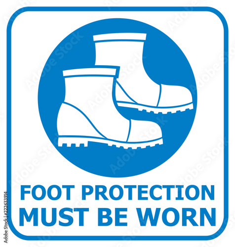 foot protection sign (safety icon)