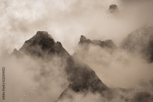 clouds over mountains