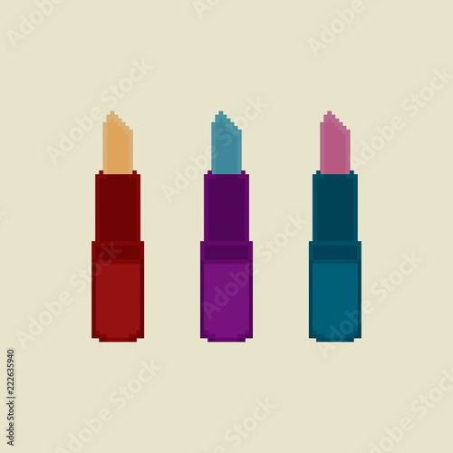 Pixel lipstick. Makeup and Beauty.
