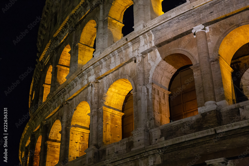 Night view of the Colosseum or Coliseum