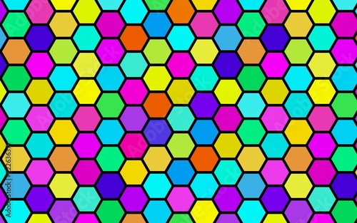 Wallpaper Mural Honeycomb many color, multicolored. Isometric geometry. 3D illustration Torontodigital.ca