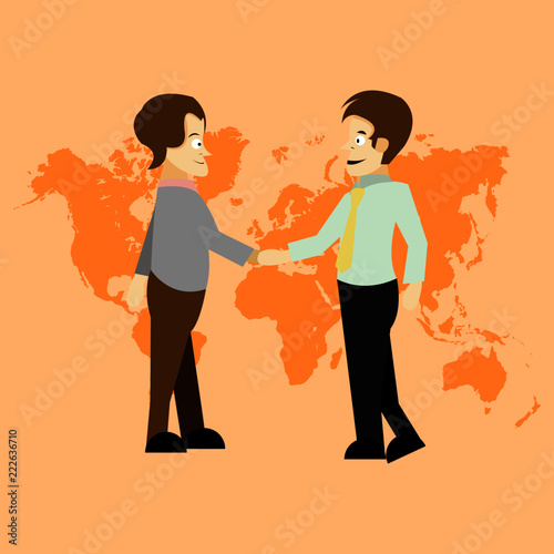 handshake of two businessmen vector for web 
