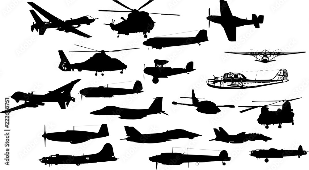 戦闘機のシルエット Stock ベクター Adobe Stock