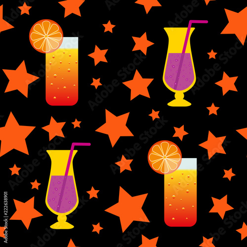 Cocktail Glasses seamless pattern