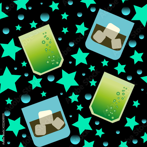 Glasses seamless pattern with stars