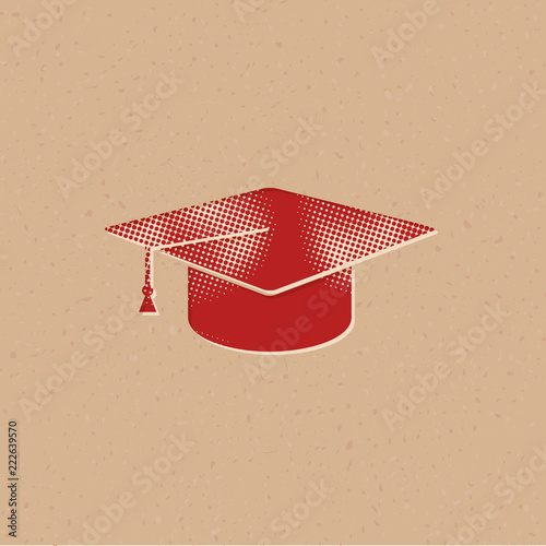 Halftone Icon - Graduation hat