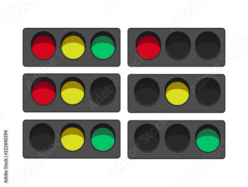 Horizontal traffic lights set