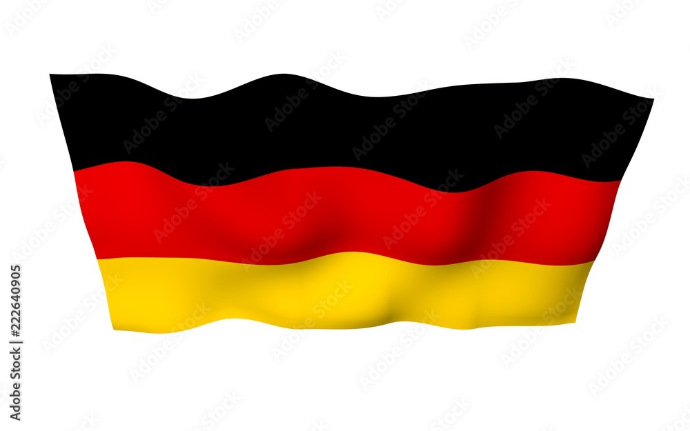 Flag of Germany. Wide format 3D illustration. State symbol of the Federal Republic of Germany. 3D rendering Flag of Germany. Wide format 3D illustration. State symbol of the Federal Republic of Germany. 3D rendering