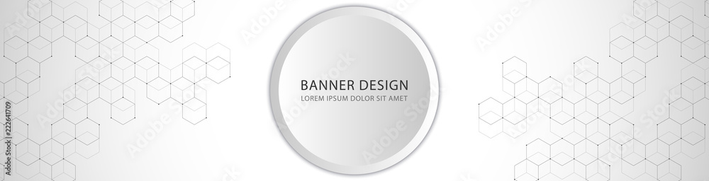 Vector banner design with hexagons abstract background. Vector banner design with hexagons abstract background.