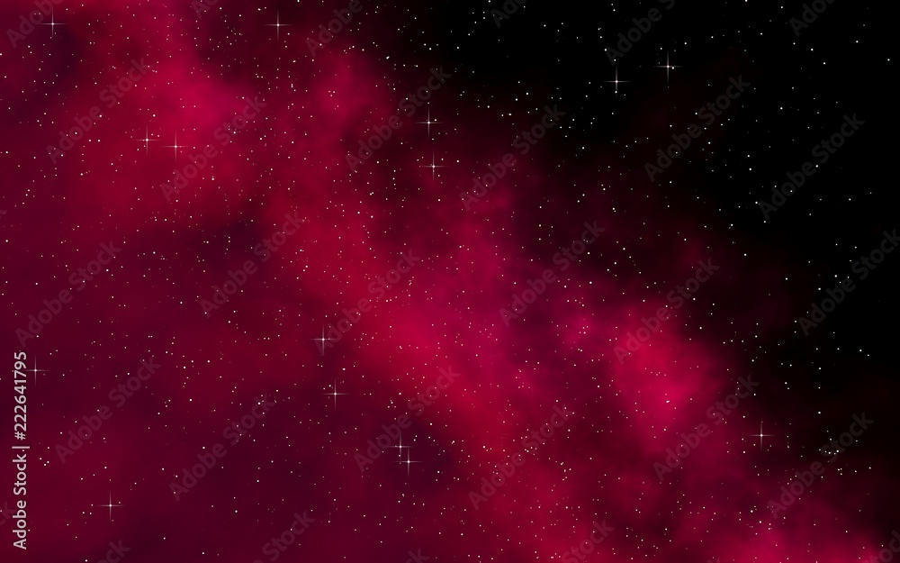 Colorful and beautiful space background. Outer space. Starry outer space texture. Templates, red background. 3D illustration Colorful and beautiful space background. Outer space. Starry outer space texture. Templates, red background. 3D illustration