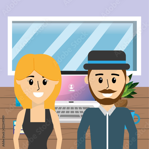 Business  coworkers at office