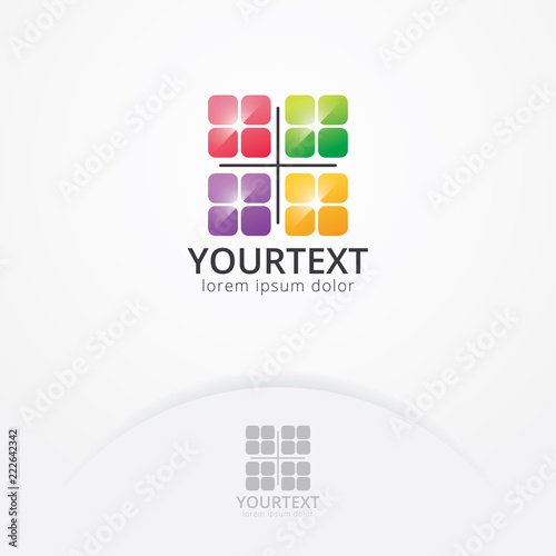 Solar energy logo. Abstract sun solar energy logo template. Vector illustration