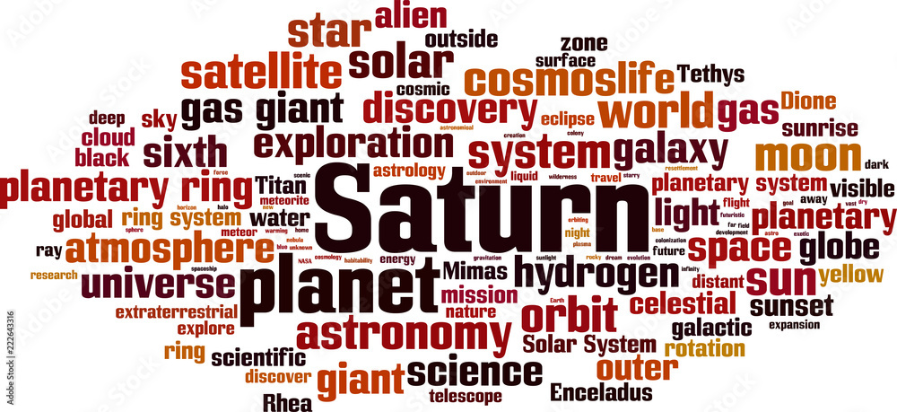 Obraz premium Saturn word cloud