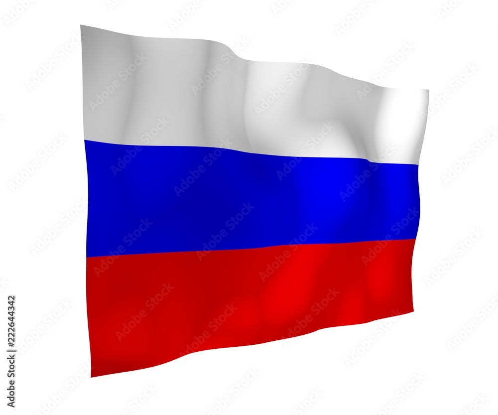 Waving flag of the Russian Federation. The National. State symbol of the Russia. 3D illustration Waving flag of the Russian Federation. The National. State symbol of the Russia. 3D illustration