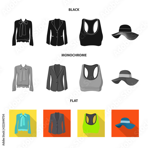 Vector design of woman and clothing icon. Set of woman and wear vector icon for stock.