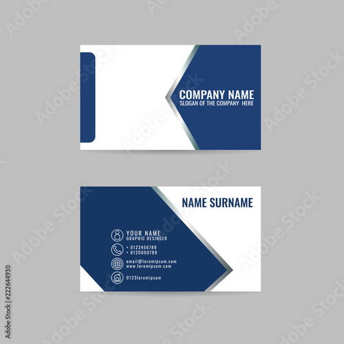 vector Modern simple light business card template with flat user interface on gray background