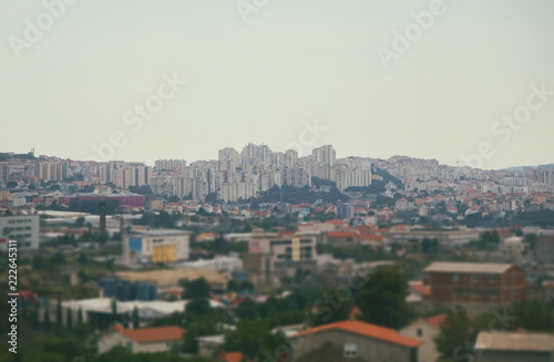 Distant view on Split city district in Croatia.