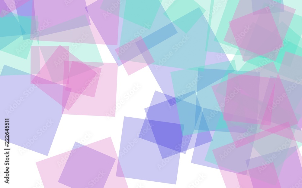 Multicolored translucent squares on white background. Red tones. 3D illustration Multicolored translucent squares on white background. Red tones. 3D illustration