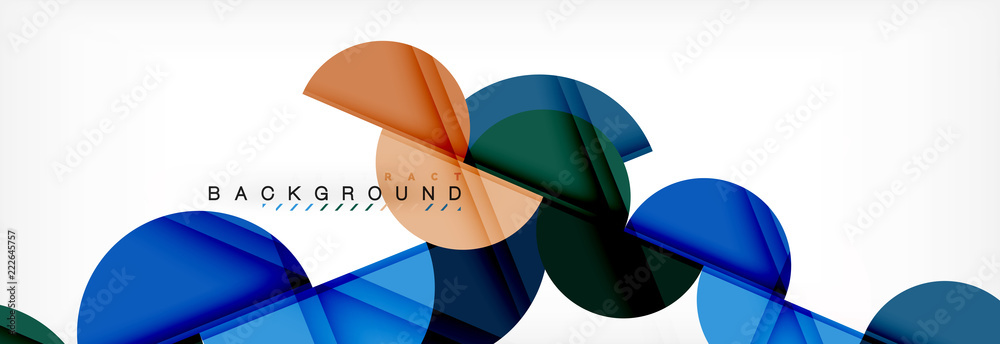 Modern geometrical abstract background - circles. Business or technology presentation design template, brochure or flyer pattern, or geometric web banner