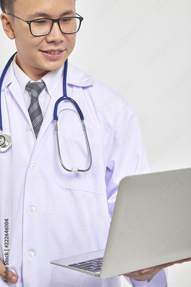 Asians doctor holding a digital tablet Asians doctor holding a digital tablet