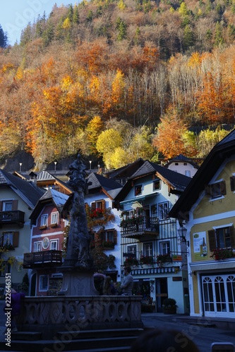 autum in the alps with native houses