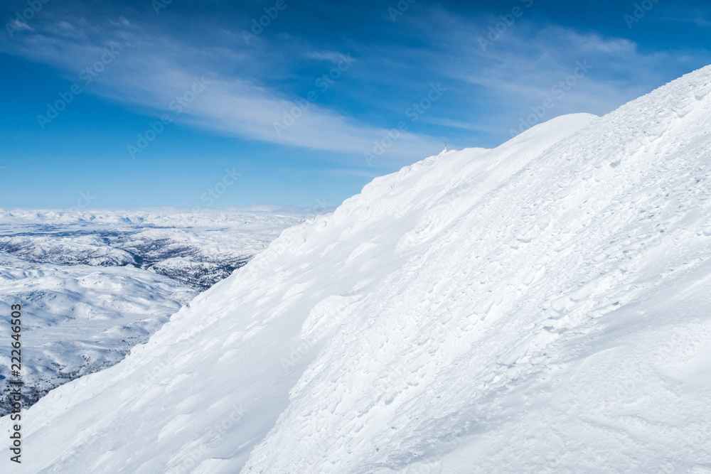 winter mountain landscape - summit, gaustatoppen, norway