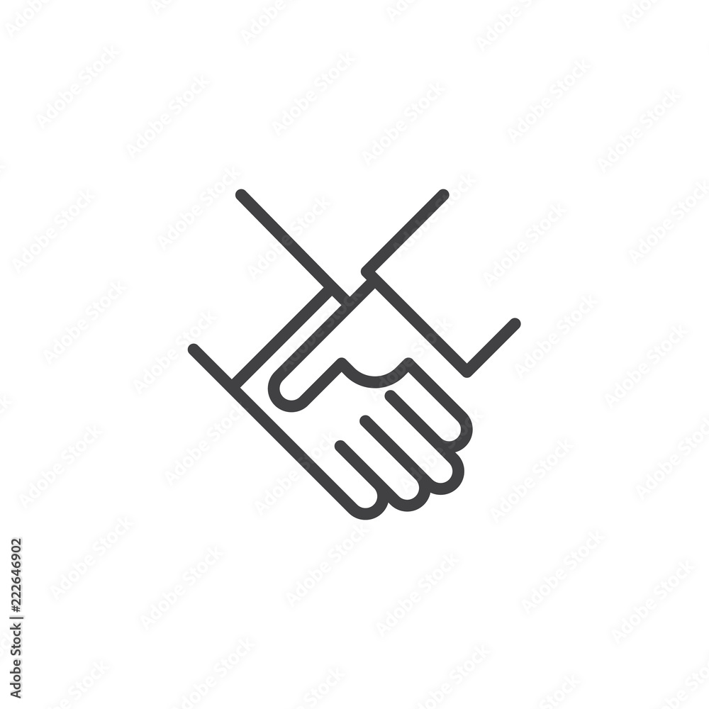 Handshake outline icon. linear style sign for mobile concept and web design. Business agreement simple line vector icon. Symbol, logo illustration. Pixel perfect vector graphics Handshake outline icon. linear style sign for mobile concept and web design. Business agreement simple line vector icon. Symbol, logo illustration. Pixel perfect vector graphics