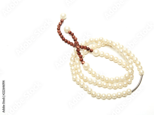 NATURAL PEARL NECKLACE ON WHITE
