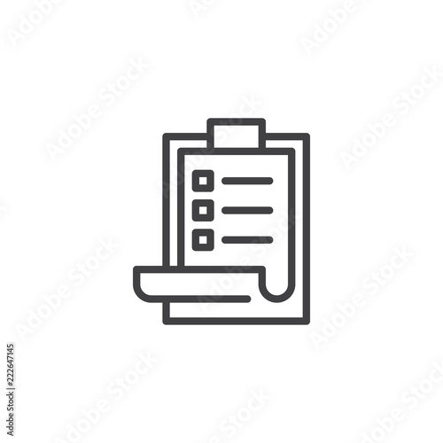 Clipboard Task outline icon. linear style sign for mobile concept and web design. Checklist, planning simple line vector icon. Symbol, logo illustration. Pixel perfect vector graphics