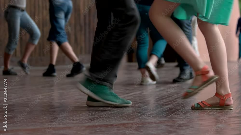 Dancing people's legs, close up. Close up feet of dancing people.
