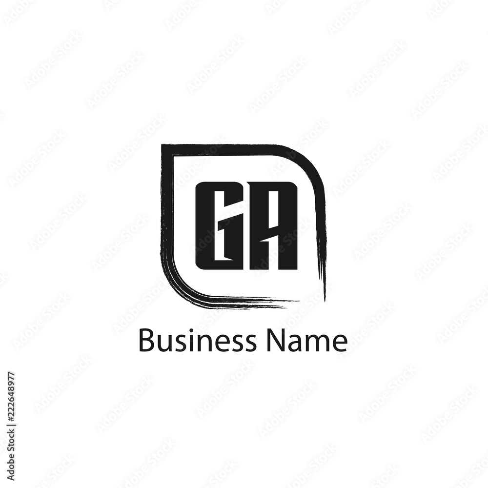 Initial Letter GA Logo Template Design