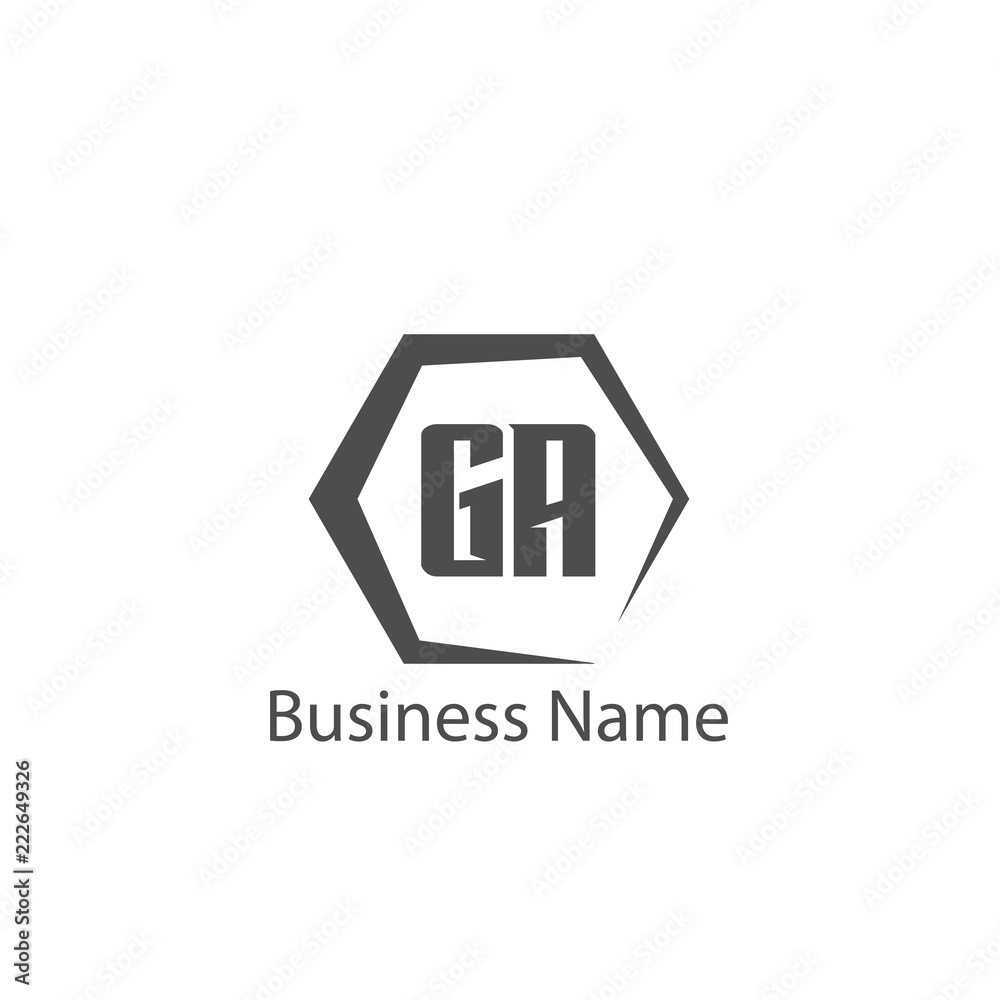 Initial Letter GA Logo Template Design