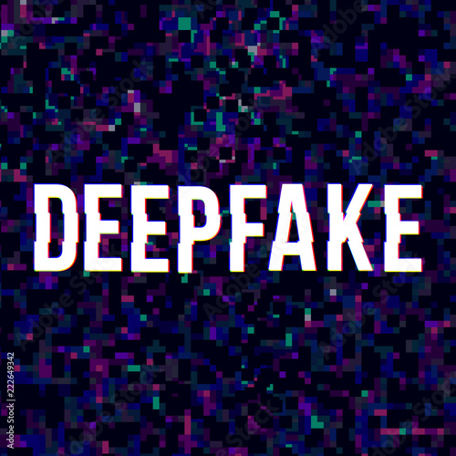 Deepfake glitched poster