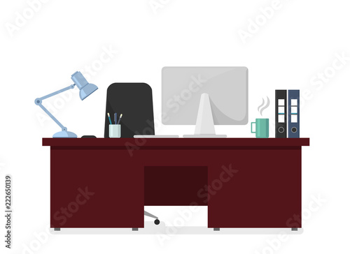 Flat Office Illustration Icon
Vector Corporate workspace.