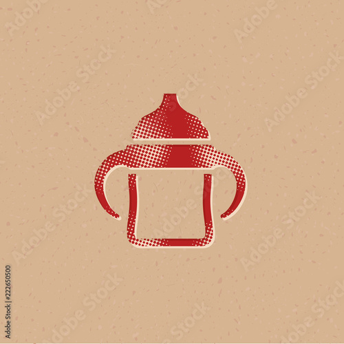 Halftone Icon - Milk bottle